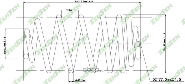 Пружина подвески задней CHEVROLET CRUZE/OPEL ASTRA J (Sensen). Артикул SCP10097