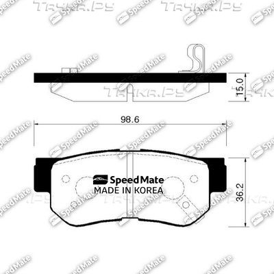 Тормозные колодки SpeedMate задние для Kia Magentis II 2005-2010. Артикул SM-BPH022