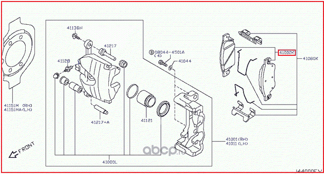 Тормозные колодки Nissan. Артикул DA060EB325