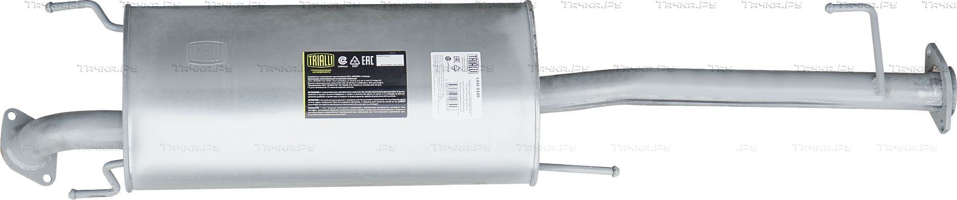 Глушитель Trialli (алюминий / сталь) для Toyota Land Cruiser Prado 120 2002-2010. Артикул EAM 0349