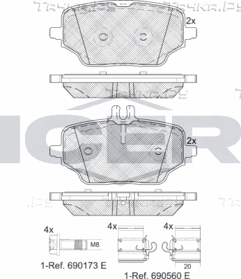 Тормозные колодки Icer. Артикул 182392