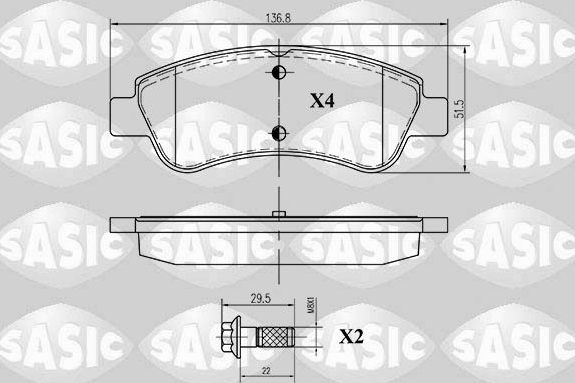 Тормозные колодки Sasic. Артикул 6210012
