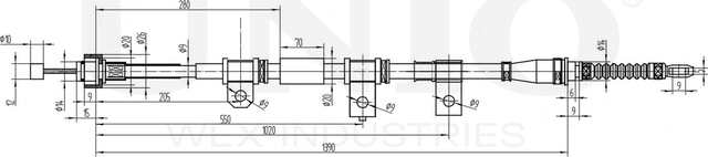 Трос ручного тормоза (Unio). Артикул CAB-60028