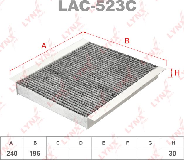 Салонный фильтр LYNXauto. Артикул LAC-523C