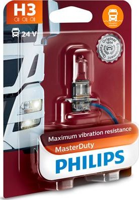 H3 24V- 70W (PK22s) (вибростойкая) MasterDuty (блистер 1шт.) Philips MasterDuty. Артикул 13336MDB1