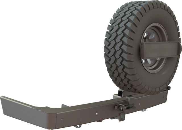 Бампер силовой STC задний для Toyota Land Cruiser Prado 150 2009-2017 с квадратом под фаркоп, кронштейном крепления запасного колеса по центру и кронштейном крепления гос номера. Артикул STC-TLCP150-BR-C1