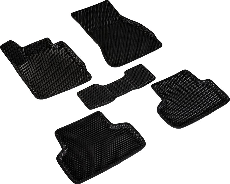 Коврики Seintex 3D EVA ромб для салона BMW 5 G30 2016-2023 ЧЕРНЫЕ. Артикул 98115
