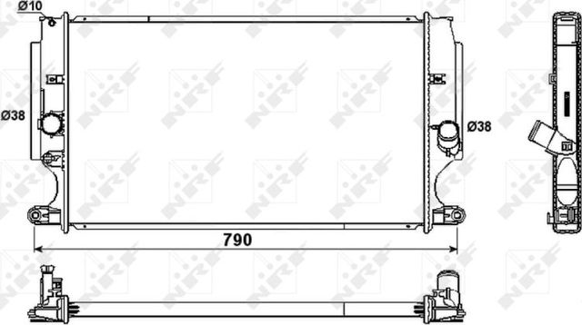Радиатор охлаждения двигателя NRF (алюминий) для Toyota Verso I 2009-2018. Артикул 53181
