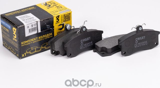 Колодки тормозные передние ВАЗ-2110-2115, Kalina, Priora, 2190 Granta дисковые б (G-Part). Артикул GP21510015
