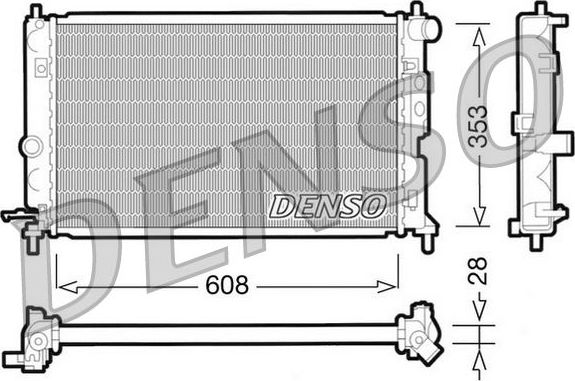 Радиатор охлаждения двигателя Denso для Opel Vectra B 1995-2003. Артикул DRM20027