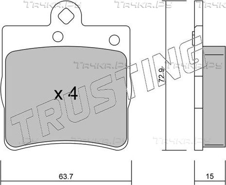 Тормозные колодки Trusting задние для Mercedes-Benz E-Класс II (W210, S210) 1996-2002. Артикул 352.0