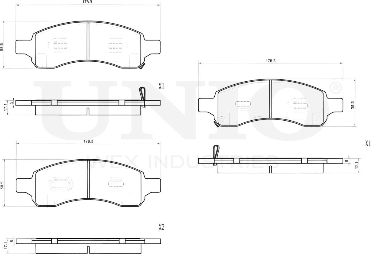 Колодки тормозные дисковые, комплект (Unio). Артикул BRP-20305