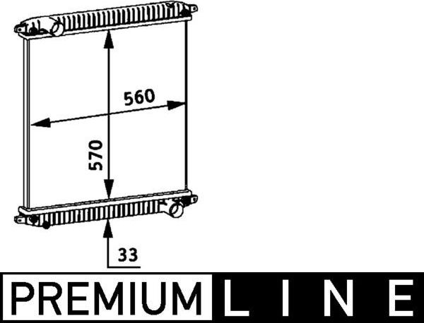 Радиатор охлаждения двигателя Mahle Premium для IVECO EuroCargo I, II, III 1991-2015. Артикул CR 703 000P