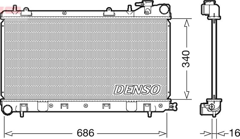 Радиатор охлаждения двигателя Denso. Артикул DRM36017