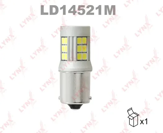 Лампа светодиодная LED P21W S25 12V BA15S 6200K (Lynxauto). Артикул ld14521m