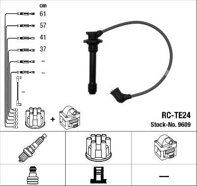 Высоковольтные провода (провода зажигания) (комплект) NGK. Артикул 9609