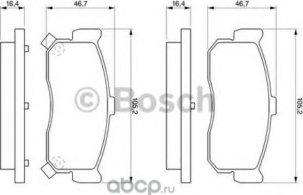 Комплект тормозных колодок  дисковый тормоз (Bosch). Артикул 986461144
