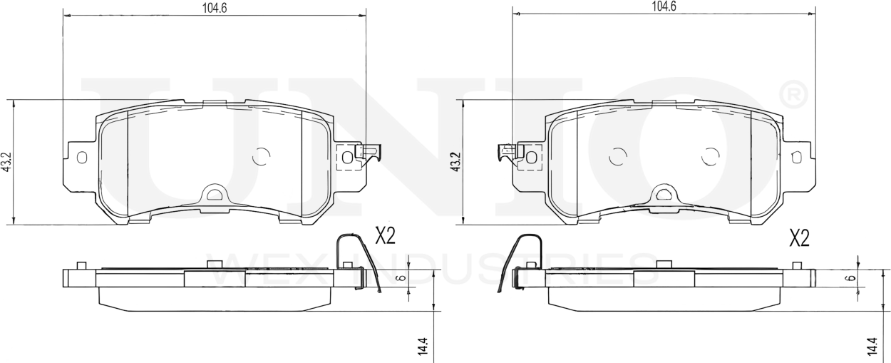 Колодки тормозные дисковые, комплект (Unio). Артикул BRP-20117