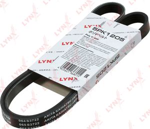 Приводной ремень поликлиновой LYNXauto для Mitsubishi Colt VI (Z20/Z30) 2005-2012. Артикул 5PK1205