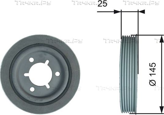 Шкив коленвала Gates (Металл) для Fiat Qubo I 2008-2026. Артикул TVD1056