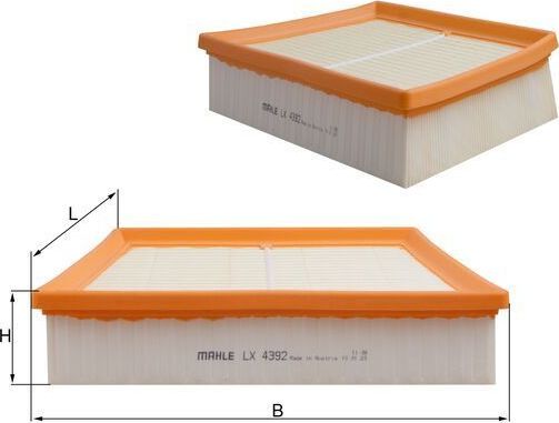 Воздушный фильтр Mahle-Knecht для Jaguar E-Pace 2017-2026. Артикул LX 4392