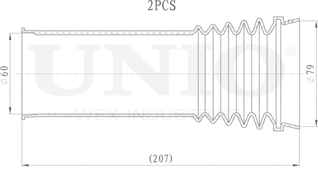 Отбойник и пыльник амортизатора, комплект (Unio). Артикул DUC-50054