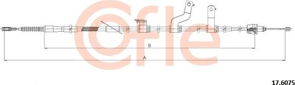 Трос ручника (тросик ручного тормоза) Cofle. Артикул 92.17.6075