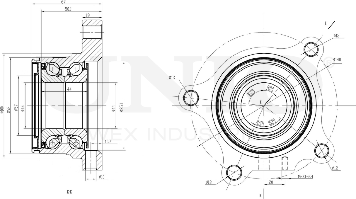Ступица колеса с интегрированным подшипником (Unio). Артикул HUB-20255