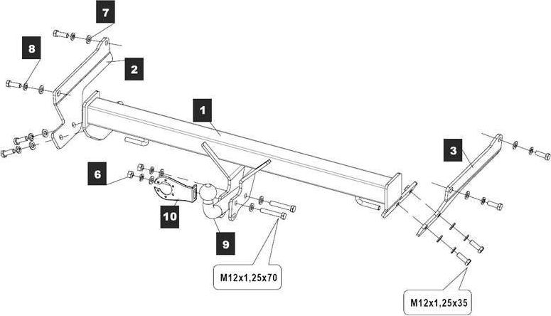 Фаркоп Baltex для Mazda 6 III рестайлинг 2015-2026 седан. Артикул 12285012