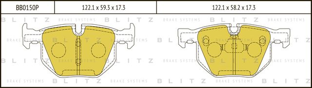 Колодки тормозные BMW 5 (E60) 03- задн. (Blitz). Артикул BB0150P