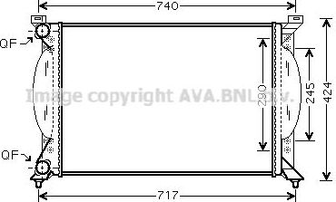 Радиатор охлаждения двигателя AVA. Артикул AI2201