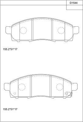 Тормозные колодки Asimco. Артикул KD1544