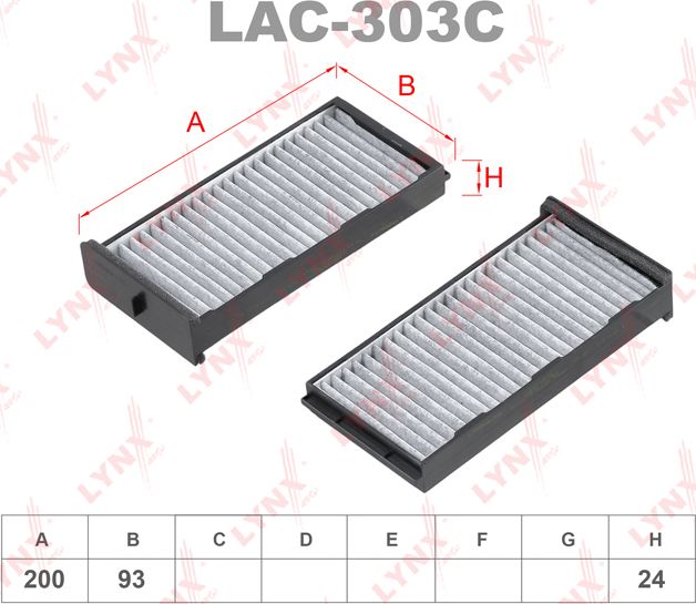 Салонный фильтр LYNXauto. Артикул LAC-303C