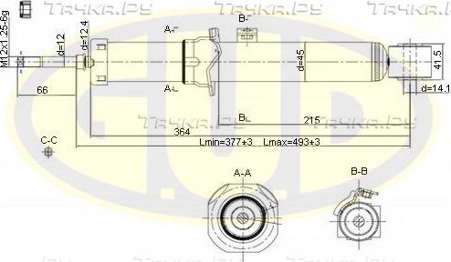 Амортизатор G.U.D. передний правый для Kia Sorento I 2002-2011. Артикул GSA340045
