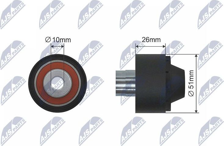 Направляющий (ведущий) ролик приводного поликлинового ремня NTY. Артикул RNK-CT-028