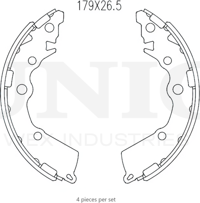 Колодки тормозные барабанные, комплект (Unio). Артикул BRP-10032
