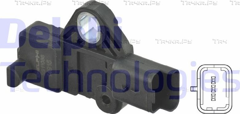 Датчик положения коленвала Delphi для Peugeot 308 I 2007-2014. Артикул SS11086
