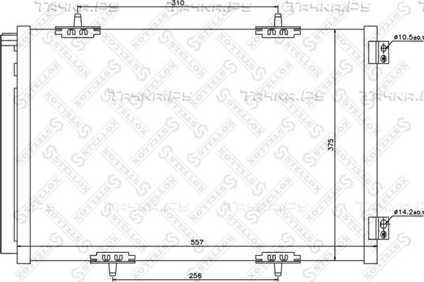 Радиатор кондиционера (конденсатор) Stellox. Артикул 10-45632-SX