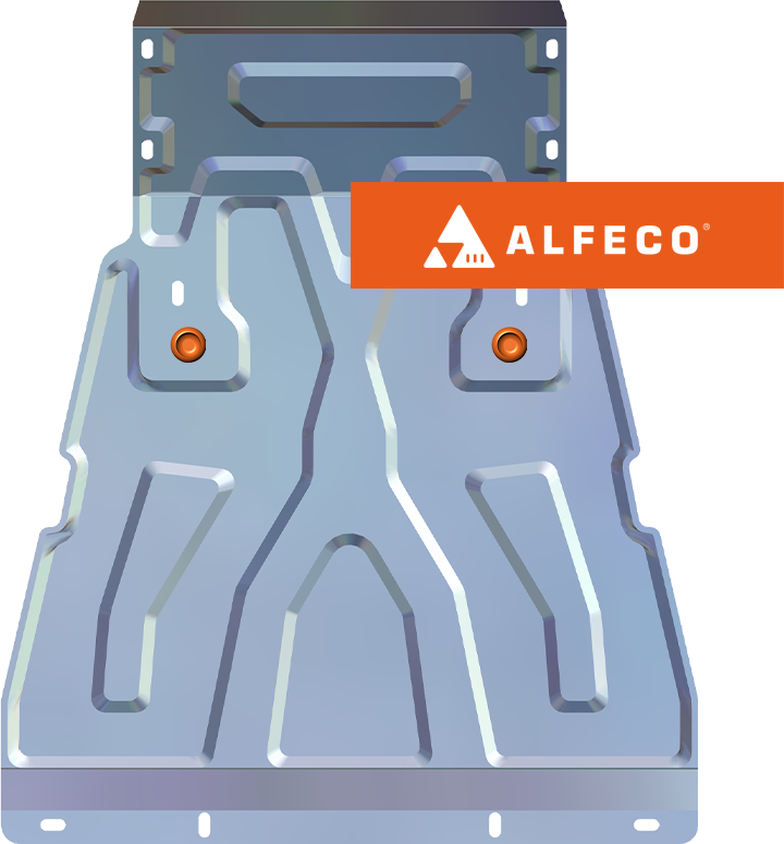 Защита алюминиевая Alfeco для рулевых тяг и картера (большая) Chevrolet Niva 2002-2020. Артикул ALF.03.17 AL4