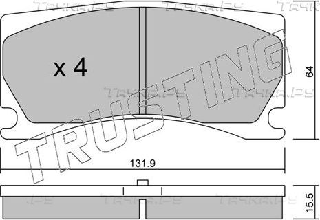 Тормозные колодки Trusting передние для Peugeot RCZ I 2013-2015. Артикул 1106.0