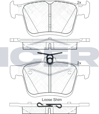 Тормозные колодки Icer. Артикул 182099