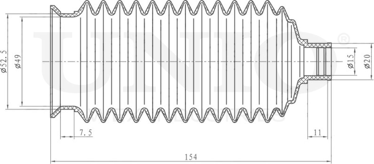 Пыльник рулевой рейки (Unio). Артикул DUC-20002