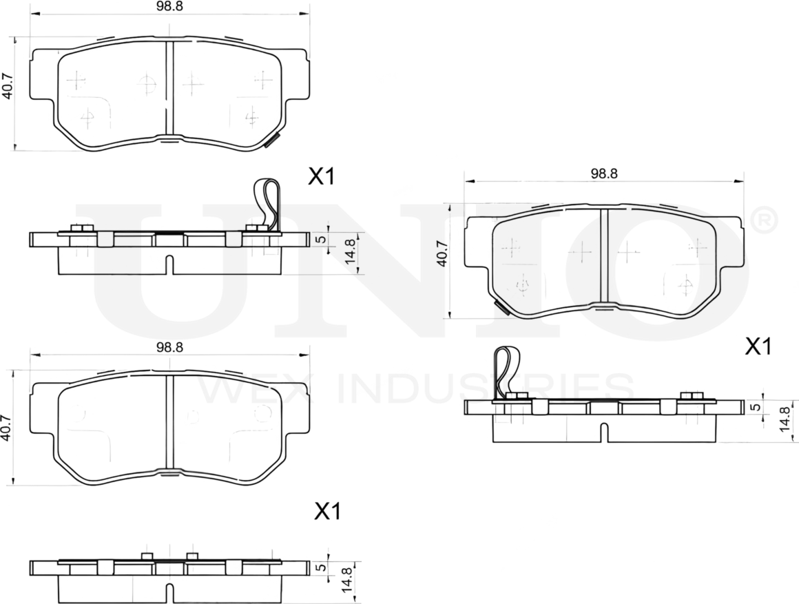 Колодки тормозные дисковые, комплект (Unio). Артикул BRP-20250