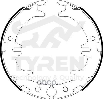 Колодки тормозные барабанные (Tyren). Артикул TYR1414171