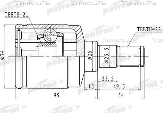 Шрус внутренний (граната) Patron. Артикул PCV1424