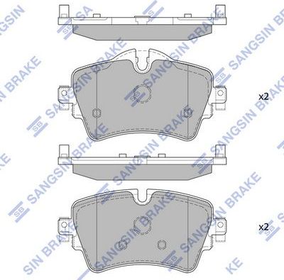Тормозные колодки Sangsin Hi-Q передние для MINI Hatch III (F55/F56) 2013-2026. Артикул SP4005