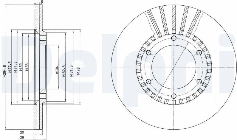 Тормозной диск Delphi. Артикул BG2365