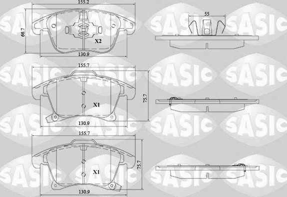 Тормозные колодки Sasic. Артикул 6216212