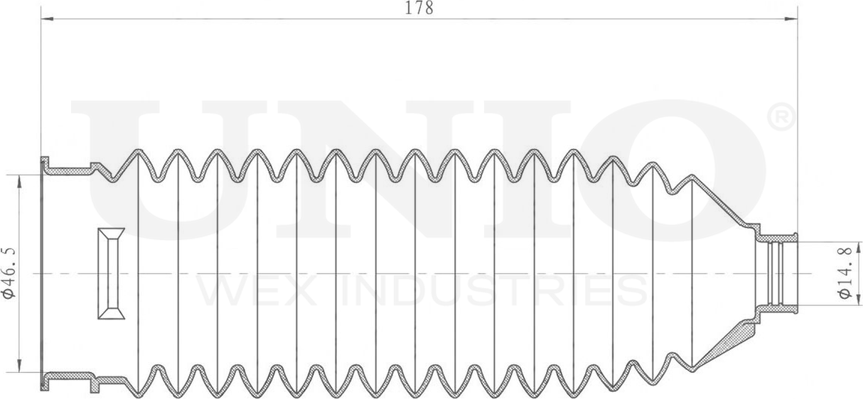 Пыльник рулевой рейки (Unio). Артикул DUC-20039