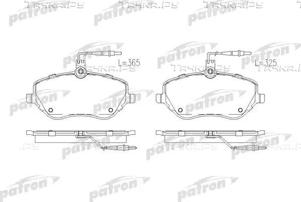 Тормозные колодки Patron передние для Citroen C6 2005-2012. Артикул PBP1726
